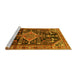 Sideview of Machine Washable Persian Yellow Traditional Rug, wshtr607yw