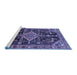 Sideview of Machine Washable Persian Blue Traditional Rug, wshtr607blu