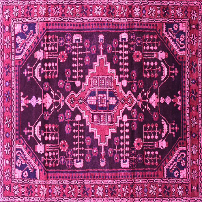 Square Persian Pink Traditional Rug, tr607pnk