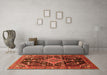 Machine Washable Persian Orange Traditional Area Rugs in a Living Room, wshtr607org