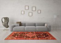 Machine Washable Persian Orange Traditional Rug, wshtr607org