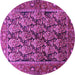 Round Persian Purple Traditional Rug, tr608pur