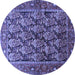 Round Persian Blue Traditional Rug, tr608blu