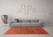 Machine Washable Persian Orange Traditional Area Rugs in a Living Room, wshtr608org