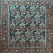 Square Persian Light Blue Traditional Rug, tr608lblu