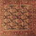 Square Machine Washable Persian Brown Traditional Rug, wshtr608brn