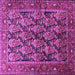 Square Machine Washable Persian Purple Traditional Area Rugs, wshtr608pur