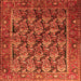 Round Machine Washable Persian Orange Traditional Area Rugs, wshtr608org