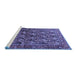Sideview of Machine Washable Persian Blue Traditional Rug, wshtr608blu