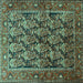 Square Persian Turquoise Traditional Rug, tr608turq