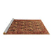 Sideview of Machine Washable Persian Brown Traditional Rug, wshtr608brn