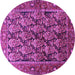 Round Machine Washable Persian Purple Traditional Area Rugs, wshtr608pur