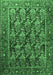 Machine Washable Persian Emerald Green Traditional Area Rugs, wshtr608emgrn