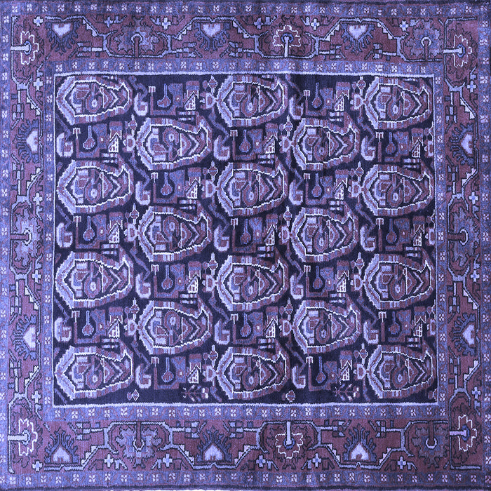 Square Persian Blue Traditional Rug, tr608blu