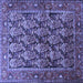 Square Persian Blue Traditional Rug, tr608blu