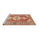 Sideview of Machine Washable Traditional Mahogany Brown Rug, wshtr609