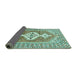 Sideview of Persian Turquoise Traditional Rug, tr609turq