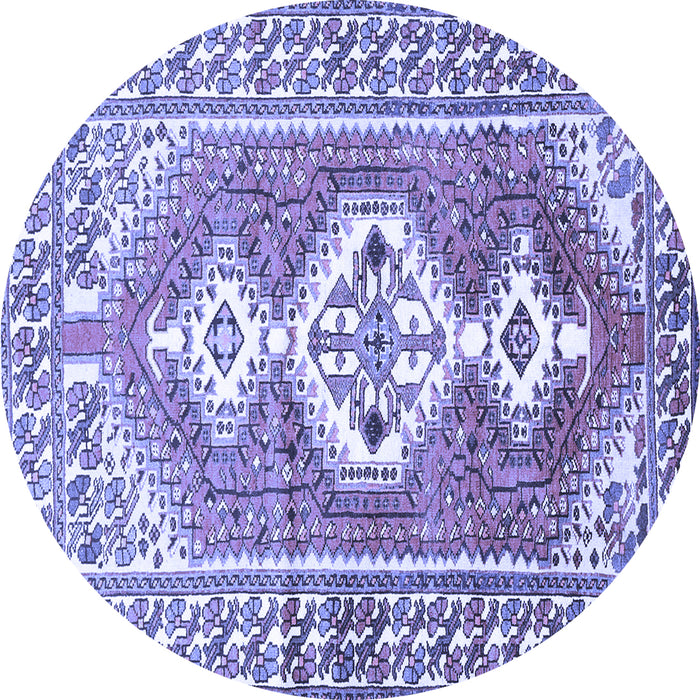 Round Persian Blue Traditional Rug, tr609blu