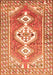 Serging Thickness of Machine Washable Persian Orange Traditional Area Rugs, wshtr609org