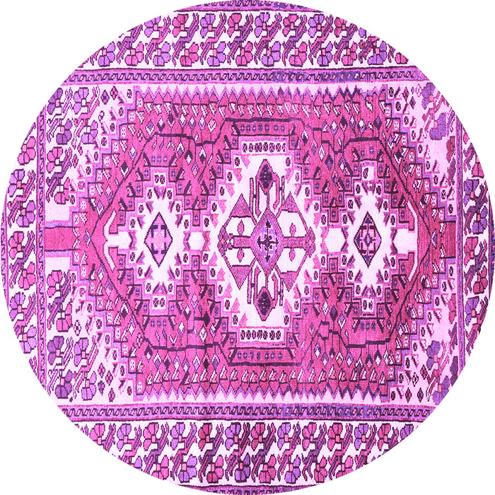 Round Persian Purple Traditional Rug, tr609pur