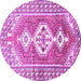 Round Persian Purple Traditional Rug, tr609pur