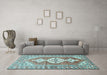 Machine Washable Persian Light Blue Traditional Rug in a Living Room, wshtr609lblu