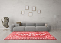 Machine Washable Persian Red Traditional Rug, wshtr609red