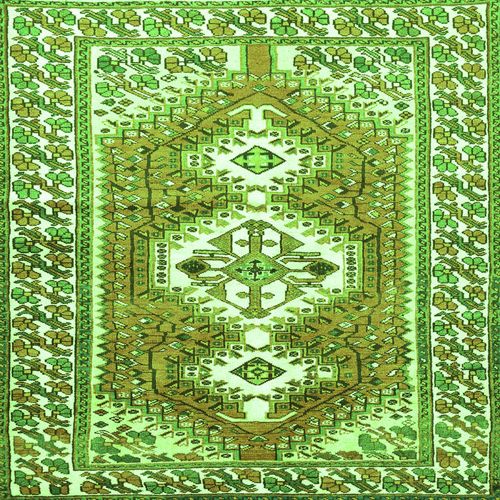 Round Machine Washable Persian Green Traditional Area Rugs, wshtr609grn