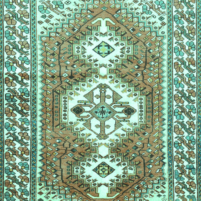 Machine Washable Persian Turquoise Traditional Area Rugs, wshtr609turq