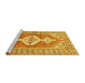 Sideview of Machine Washable Persian Yellow Traditional Rug, wshtr609yw