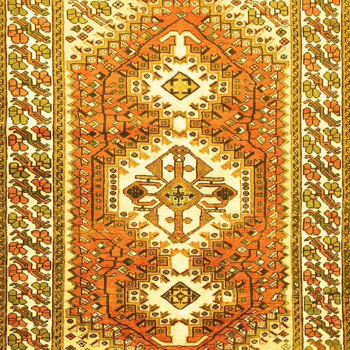 Machine Washable Persian Yellow Traditional Rug, wshtr609yw