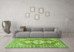 Machine Washable Persian Green Traditional Area Rugs in a Living Room,, wshtr609grn