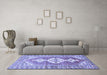 Machine Washable Persian Blue Traditional Rug in a Living Room, wshtr609blu