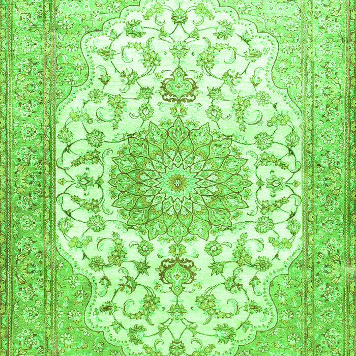 Medallion Green Traditional Rug, tr60grn