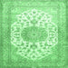 Square Medallion Emerald Green Traditional Rug, tr60emgrn
