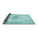 Sideview of Medallion Light Blue Traditional Rug, tr60lblu