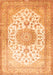 Serging Thickness of Machine Washable Medallion Orange Traditional Area Rugs, wshtr60org