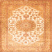 Serging Thickness of Medallion Orange Traditional Rug, tr60org