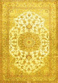 Medallion Yellow Traditional Rug, tr60yw