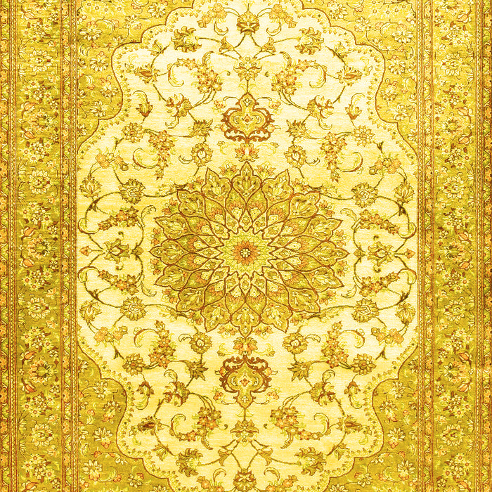 Medallion Yellow Traditional Rug, tr60yw