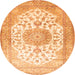 Square Medallion Orange Traditional Rug, tr60org