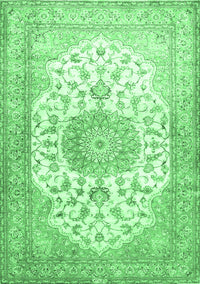 Medallion Emerald Green Traditional Rug, tr60emgrn