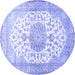 Round Medallion Blue Traditional Rug, tr60blu