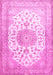 Machine Washable Medallion Pink Traditional Rug, wshtr60pnk