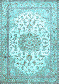 Medallion Light Blue Traditional Rug, tr60lblu