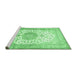 Sideview of Machine Washable Medallion Emerald Green Traditional Area Rugs, wshtr60emgrn