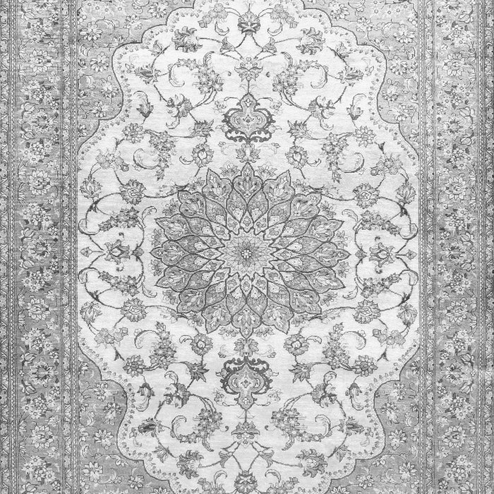 Serging Thickness of Machine Washable Medallion Gray Traditional Rug, wshtr60gry