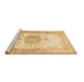 Sideview of Machine Washable Medallion Brown Traditional Rug, wshtr60brn