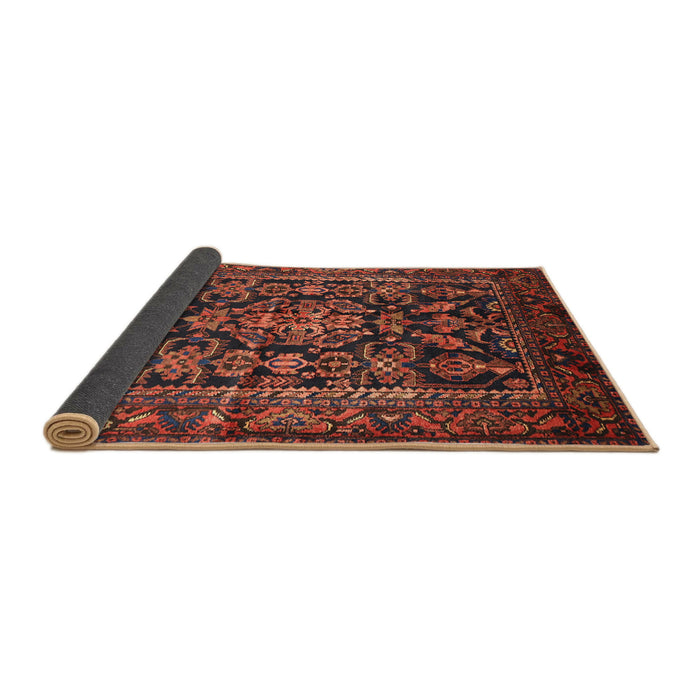 Sideview of Traditional Saffron Red Persian Rug, tr610