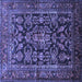 Square Persian Blue Traditional Rug, tr610blu